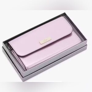 Kate 🆕 Spade Kenzie Boxed Medium Flap Wristlet, specifically in  Quartz Pink